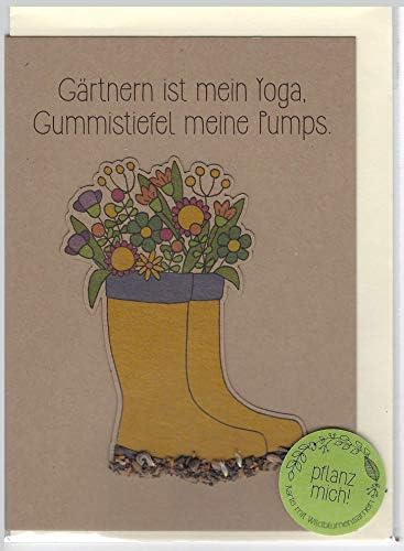 Grußkarte "Gärtnern ist mein Yoga, Gummistiefel meine Pumps