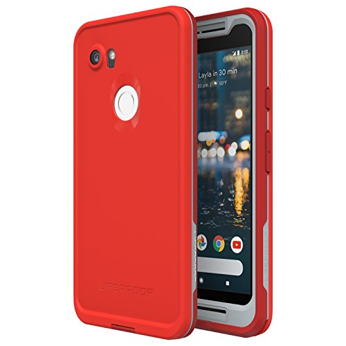 Lifeproof FRÄ’ Series Waterproof Case for Google Pixel 2 XL - Retail Packaging - FIRE Run (Cherry Tomato/Sleet/Molten Lava)