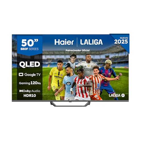 Haier Qled 4k Uhd H50s80fux - 50 , Smart Tv, Google Tv, Dolby Audio, Hdr 10, Smart Remote Control, Google Assistant, Bluetooth 5.1, 120hz Gaming, Usb 2.0, Dbx Tv, Hdmi 2.1 X 4, Sin Marcos, 2025 Haier Qled 4k Uhd H50s80fux - 50 , Smart Tv, Google Tv, Dolby Audio, Hdr 10, Smart Remote Control, Google Assistant, Bluetooth 5.1, 120hz Gaming, Usb 2.0, Dbx Tv, Hdmi 2.1 X 4, Sin Marcos, 2025