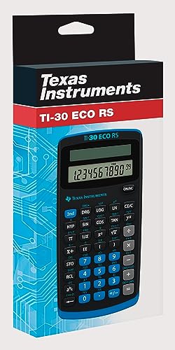 Texas Instruments TI-30 ECO RS Schulrechner, Technisch-Wissenschaftlich (Einzeiliges 10-stelliges Display, Solarbetrieb) Schwarz – Bild 4