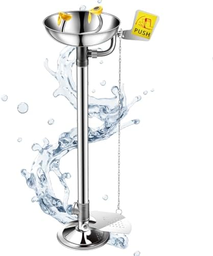 Yaocom 1 Pcs Eye Wash Station Stand up, Silver