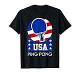Table Tennis USA Flag Ping Pong Funny Table Sports Gift T-Shirt