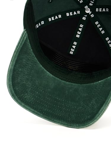 Image of THE BEAR HOUSE Men's Vintage Embroidered Snapback Baseball Cap Green