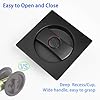 Dontay 2 Pack Pocket Door Privacy Lock, Flush Handles, 2-3/8" Backset, (Bed/Bath) Latch, Recessed Knob, Hardware for 1 3/8” to 2 3/16” Thickness Door (Including Edge Pull, Matte Black, Square)