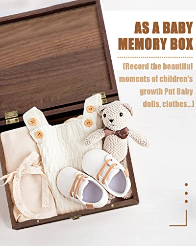 Walnut Wooden Keepsake Box Heart-To-Heart, Memory For Love Decorative Boxes With Hinged Lid And Lock, Large Storage Jewelry Toys Wood Gift Box For Mothers Day, Wedding, Anniversary, Baby Shower #TOP7