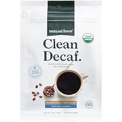 Natural Force Organic Mold Free Coffee, High CGA Coffee, Mycotoxin Free, Low Acidity, Incredible Taste & Aroma, Whole Bean Swiss Water Decaf Medium Roast, 12 oz