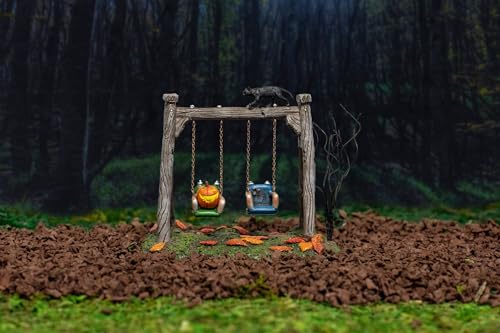 Department 56 Village Collection Accessories Halloween Got a Push Spooky Swingset Figurine, 4.25 Inch, Multicolor