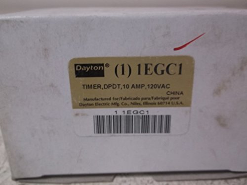 Dayton 1EGC1 Time Dlay Rlay, 120Vac/Dc, 10A, Dpdt, 3 Sec.