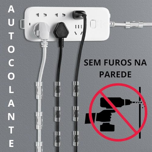 Kit 100 Organizador de Fios e Cabos De Mesa E Parede Braçadeira Adesivas Autocolante Autoadesivo Dur