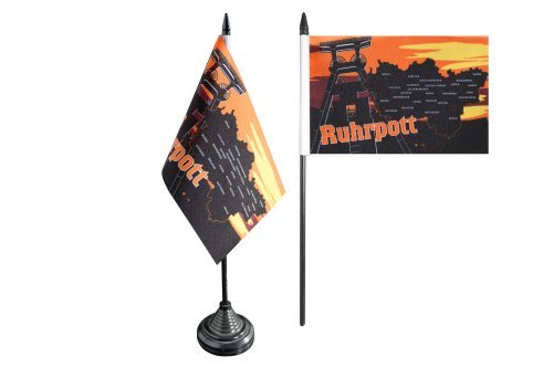 Preisvergleich Produktbild Flaggenfritze® Tischflagge Deutschland Ruhrpott Ruhrgebiet - 10 x 15 cm