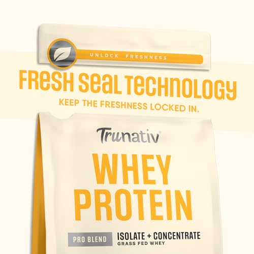 Image of Trunativ Pro Blend Whey Protein Powder Isolate & Concentrate | 100% Light & Clean Protein Powder | 26g Protein | 6g BCAA | 12.52g EAA | No added sugar | Mango 2lbs (907g)