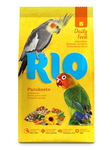 RIO Aliment Complet pour Grandes perruches | 1 kg | pour inséparables et calopsittes | pour Soutenir Le Bien-être | avec des graines et céréales saines et...