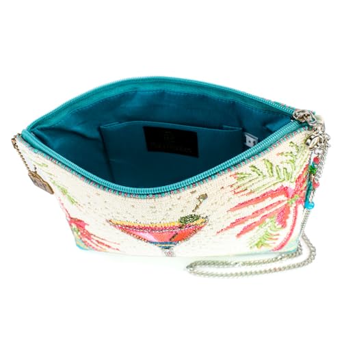 Mary Frances Palm Paradise Beaded Crossbody Handbag Clutch Tropical Cocktail-Themed Evening Purse – Vacation, Beach, Vegan Accessory, Multicolor3