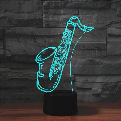 Lámpara de Mesa de Noche con Ilusión 3D Saxofón miniatura 6