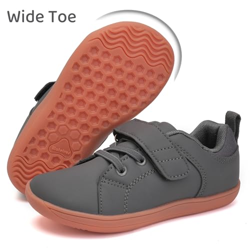 WateLves Toddler Little Kid Wide Barefoot The First Walking Shoes Girls Boys Leather Uniform Dress Shoes Lightweight Splay Naturally Minimalist Sneakers2