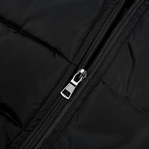 YOUTHUP Herren Steppweste mit Kapuze Leicht Winterweste Outdoor Dicke Freizeit Gilet Ärmellos Jacke Sport Weste, Schwarz, XXL