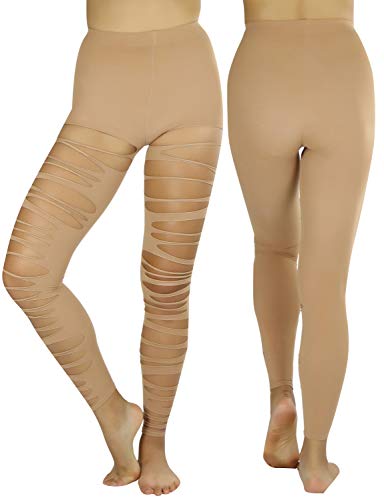 Image of ToBeInStyle Women's Slashed Ripped Shredded Distressed Hosiery Tights Leggings Music Festival