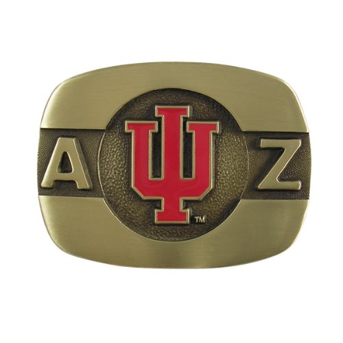 Indiana University Block IU Brass Buckle with Personalized Initials for 1.5 inches-1.75 inches Belts IMC-Retail