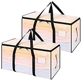Dntorx 2 Pack 90L Clothes Storage Bags with Lids Clear Moving Bags Heavy Duty Moving Totes for College Dorm Storage, Camping Travel Packing, Home Garage Organization & Seasonal Bedding
