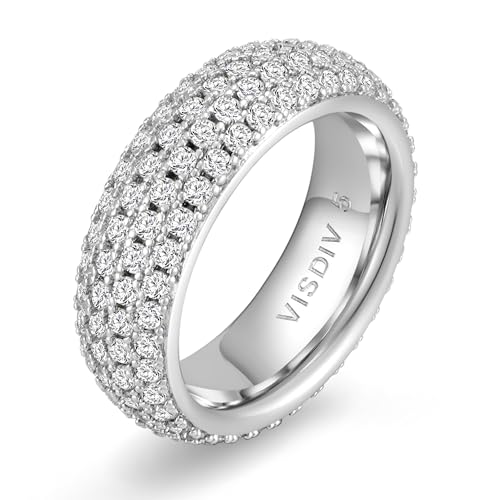 VISDIV 925 Sterling Silver Wedding Rings for Women Promise Engagement Non Tarnish Bands...