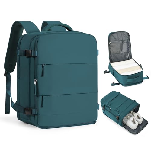 Mochila de viagem coofay casual e versátil, A-pavão azul, X-Large