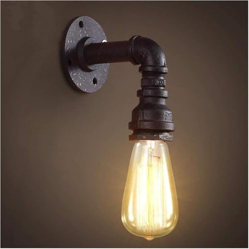 Applique murale industrielle tuyau d'eau luminaire rétro culot E27 pour bar et balcon