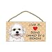 Bichon Frise (puppy cut / short hair cut) (Love is being owned by) Door Sign 5''x10''