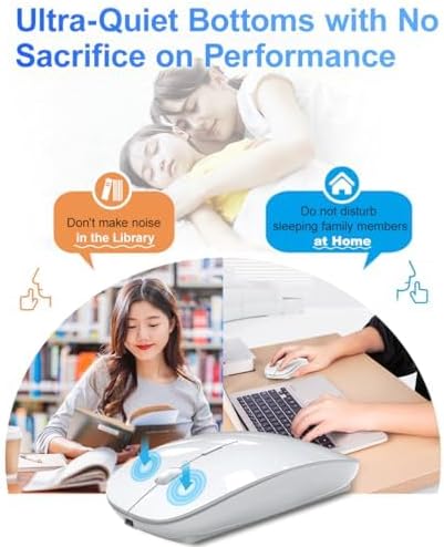 Miniatura 6 de Anycool Ratón inalámbrico, 2.4 GHz con mini receptor USB, mouse, mouse de computadora para portátilPCcomputadoraportátil, seguimiento óptico de