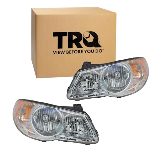 Image of TRQ 2 Piece Headlight Assembly Set Driver & Passenger Side Compatible with 2007-2010 Hyundai Elantra HY2502138 HY2502153 HY2503138 HY2503153