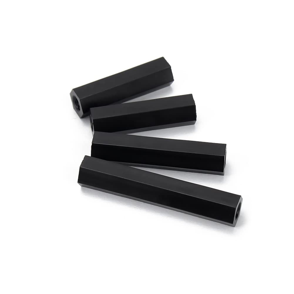 M3 Distanziali Esagonali Nylon Femminile Filettato Distanziatore Esagonale Nero M3x5mm (50 Pezzi)
