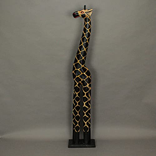 Zeckos Hand Carved Brown Wood Giraffe Sculpture Safari Home Decor Statue 36 Inches High #TOP6