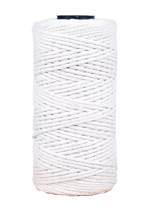 Fil coton creux 2 mm pour crocheter cordon macramé et tricot créatif 150g