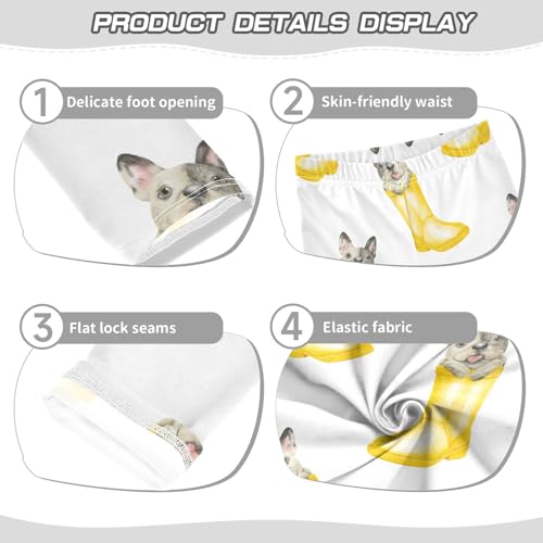 Dog in Wellies Girls Leggings,Workout Leggings for Girls Toddler Athletic Legging Size for 3-10T3