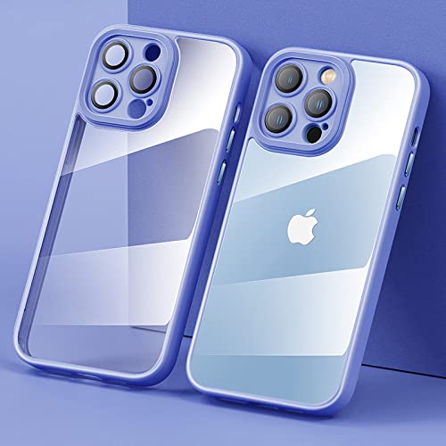 Coque iPhone 13 Pro Max violette esthétique transparente à bord doux antichoc