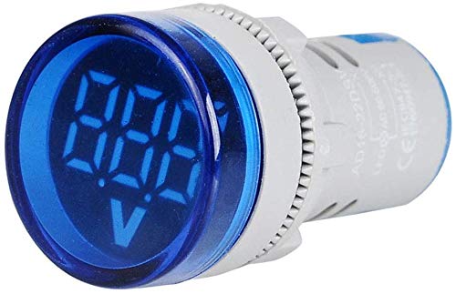 Robin Teper Volt Metar Blue 0001 LED Digital Display Gauge Volt Digital,Voltage Meter Indicator,Signal Lamp,Voltmeter Lights Tester Combo Measuring Range 60-500V AC, 22 mm (Blue) (B07XBFW245) Amazon Price History, Amazon Price Tracker