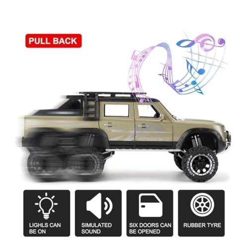 Image of Scale Exclusive Alloy Metal Pull Back | Die-cast Car Model with Sound Light Mini Auto Toy for Kids Metal Model Toy Car with Sound and Light (1:24 Scale def 6x6 -Green)