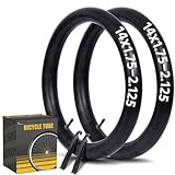 2本14インチ自転車用インナーチューブ 米式バルブ32mm 対応14 x 1.75/1.9/1.95/2.0/2.1/2.125, 子供マウンテンバイク用14インチチューブ