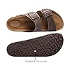 FITORY Mens Sandals, Arch Support Slides with Adjustable Buckle Straps and Cork Footbed for Summer Brownish Yellow Size 10.5 #1