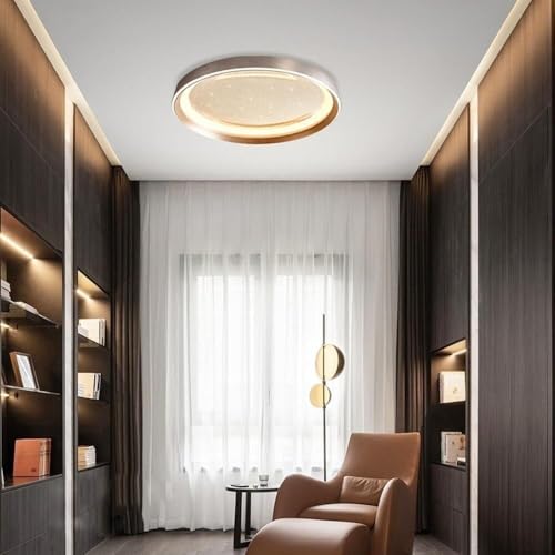 Plafonnier LED rond dimmable lustre contemporain télécommande luminaire - 3