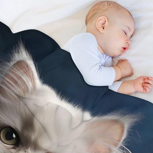 Couverture en flannel chat mignon plaid peluche ultra doux grand format jeté de lit