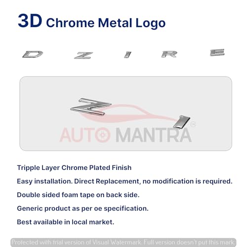 Image of Dzire Self Adhesive | Metal Sticker Logo Badge 3D Emblem Car Sticker