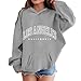 9-10 Years New York Oversized Hoodies for Girls Trendy Letter Graphic Fleece Fashion Casual Fall Winter Hooded Pullover Clothes A03-Grey