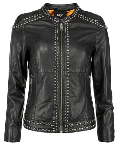 MAZE Chaqueta de cuero para mujer 42020130, Negro , XS