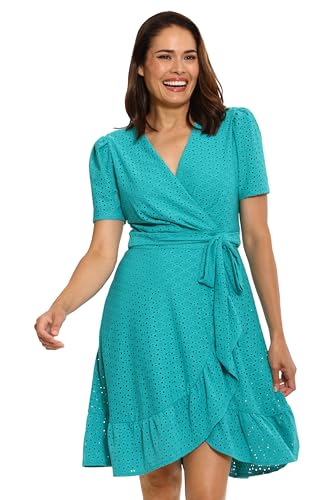 Image of London Times Women's Summer Ruffle Short Dress | Cocktail Dress for Women | Petite Dresses for Women Party