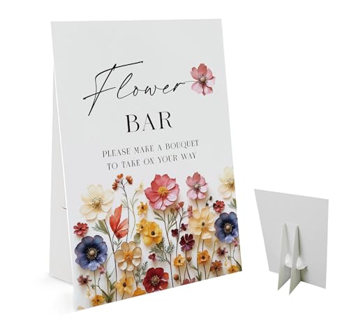 Flower Bar Sign(8 x 11 Inch Sign with Holder) Baby in Bloom Love is in Bloom Decoration, Flower Bar Supplies, Bridal Shower/Wedding Signs -WEEDS29