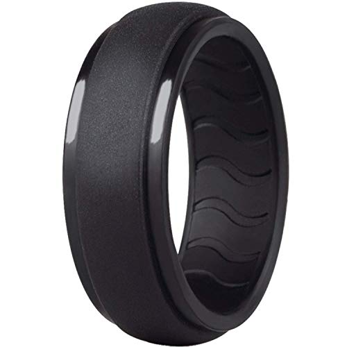 Dookeh Breathable Silicone Wedding Rings for Men - Skin Safe Mens Rubber Wedding