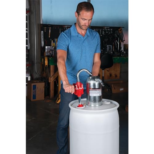Image of Performance Tool W54270 Rotary Barrel Pump, Pumps Light to Medium Viscosity Oils, 3 Piece Suction Pipe, 30-55 Gallon Barrels, Bung Adapter