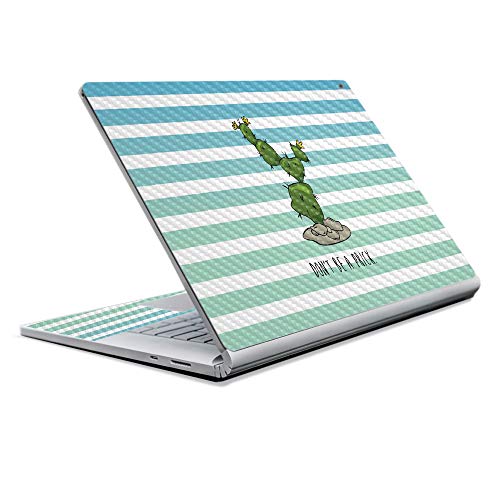 Image of MightySkins Carbon Fiber Skin for Microsoft Surface Book 2 13 inch (2017) - Happy Cactus,Protective, Durable Textured Carbon Fiber Finish,Easy to Apply, Remove, and Change Styles,
