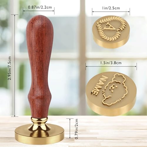 Sello personalizado para cubos de hielo con mango de madera y metal miniatura 2