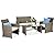 Best Choice Products 4-Piece Outdoor Wicker Patio Conversation Furniture Set for Backyard w/Coffee Table, Seat Cushions - Taupe/White Sand